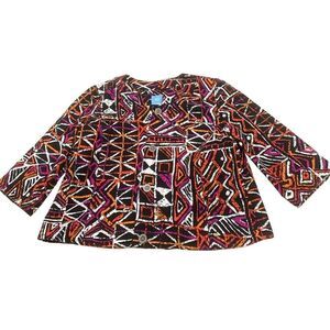 Funky Patterned Denim Jacket